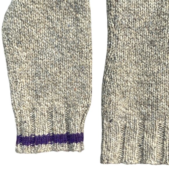 Vintage Abercrombie & Fitch Wool Sweater Purple Stripe Preppy Ski Grandpa-M - Picture 2 of 12